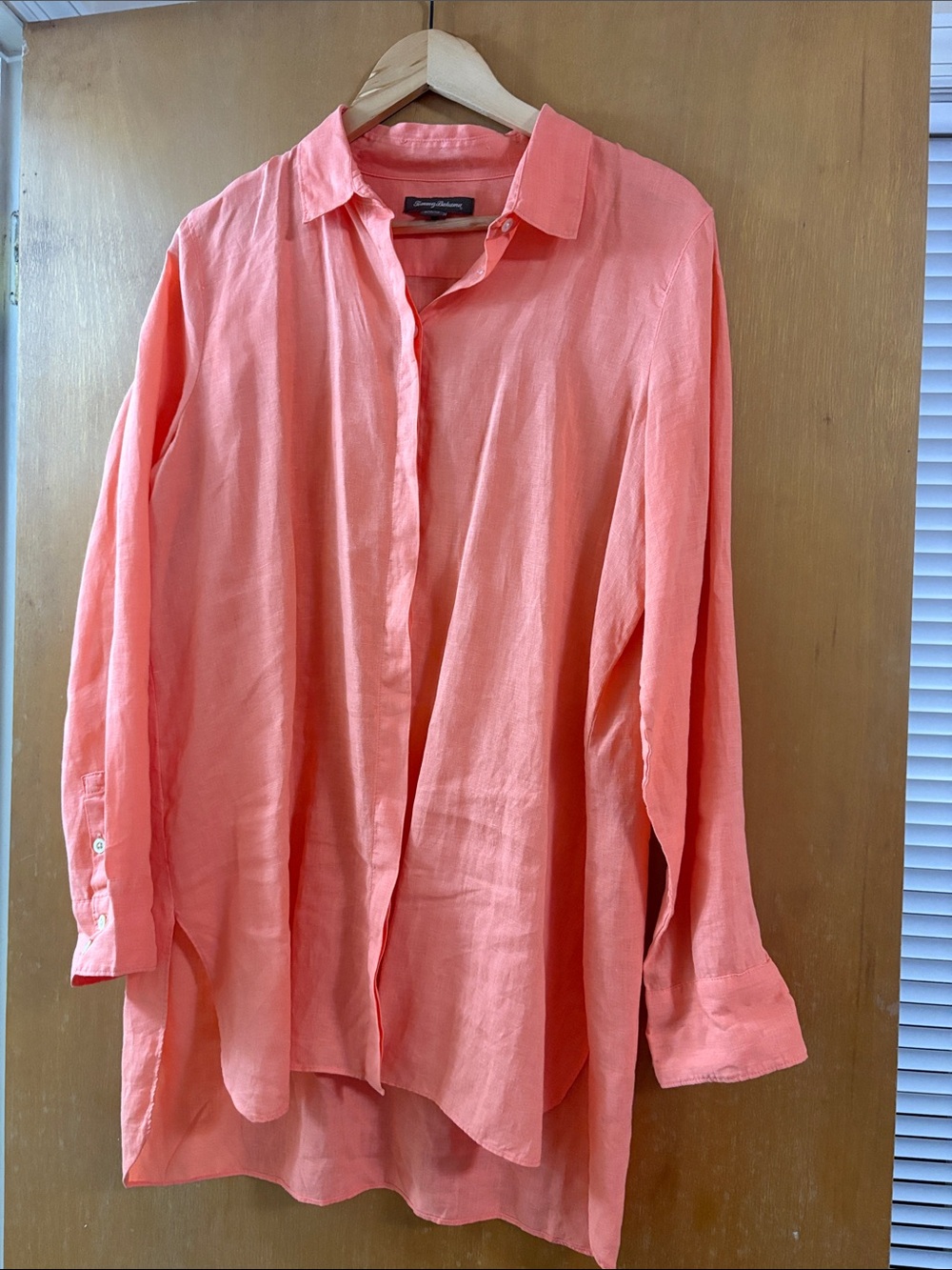 Tommy Bahama Coral Orange Linen Button-Up Shirt